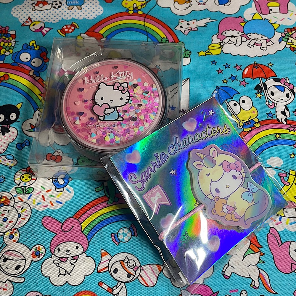 Hello Kitty Compact Mirror and hair tie